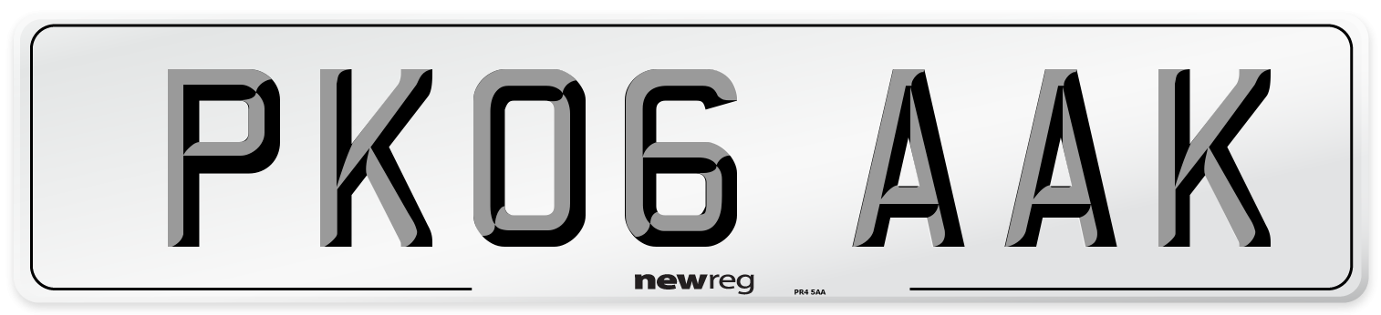 PK06 AAK Number Plate from New Reg